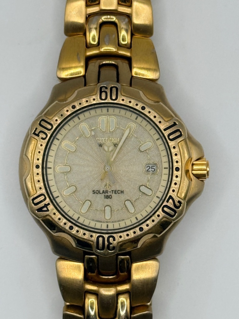 Vintage Citizen Solar-Tech 180 Eco-Drive Gold Tone Diver Watch